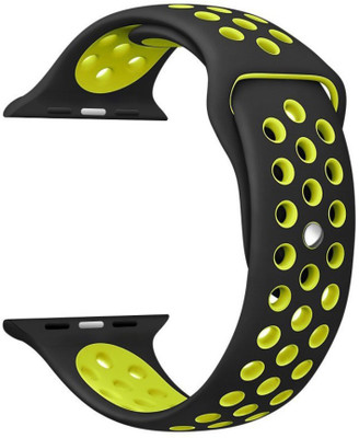

Kyrahh iWatch Series 3 / 2 /1 42 mm Silicon Replacement Sports Band Watch Strap(Black with Lime)