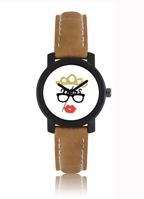 

FabSale 502 Brown Leather Strap Couple Watch For Men And Women Watch - For Girls