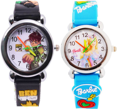 

Fashion Gateway Ben 10 and Barbie character kids watch (Black and Blue) (Also best for gifting) Watch - For Boys & Girls