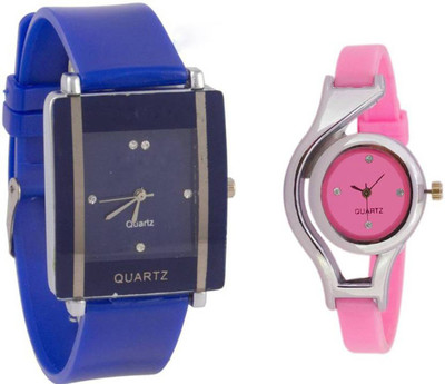 

Swadesi Stuff New Arrival pink & blue stylish watch combo of 2 Watch - For Women