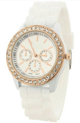 

VB IMPEX Luxury White Dimond Pedded Analog Watch - For Girls