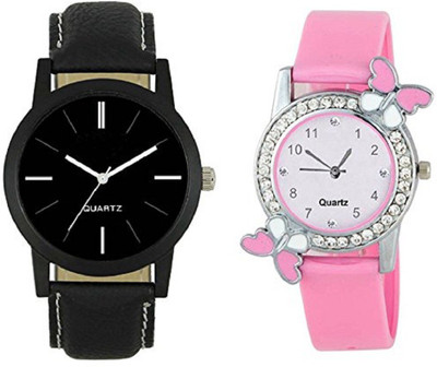 

HN Enterprise New Black & Pink Couple Watch Watch - For Couple