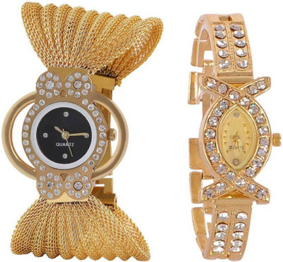 

Varni Retail Stylish Bracelet Style Diamond Black Dial And AKS Girls Wrist Watch Combo For Women Watch - For Women