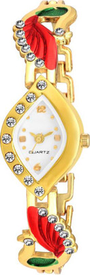 

GUOYU Stylish Golden Metal Strap White Dial Watch For Women And Girls Watch - For Girls
