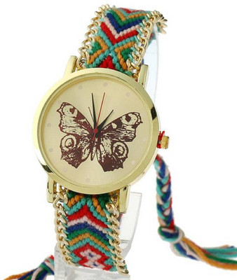 

Rage Enterprise New Fancy Look Butterfly Print Dial Fabric Multi-Color Strap Boys & Girls Watch - For Men & Women