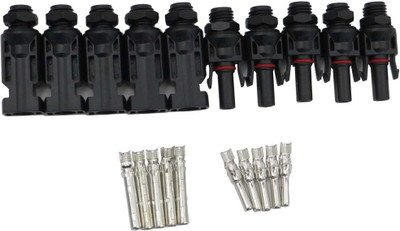 

zertirfkat mc4 connector 5 Pair Wire Connector(Black, Pack of 1)