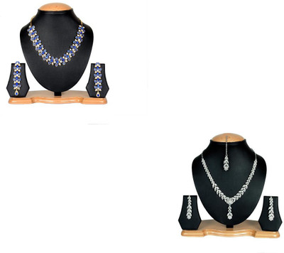 

Rashi Jewellery Alloy Jewel Set(Blue, White)