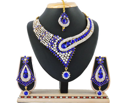 VATSALYA creation Zinc Gold-plated Blue Jewellery Set(Pack of 1)