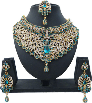 

Shree Bhawani Art Jewellery Alloy Jewel Set(Blue)