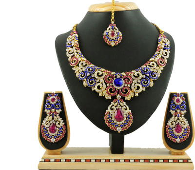 

Vatsalya Creation Alloy Jewel Set(Pink, Blue)