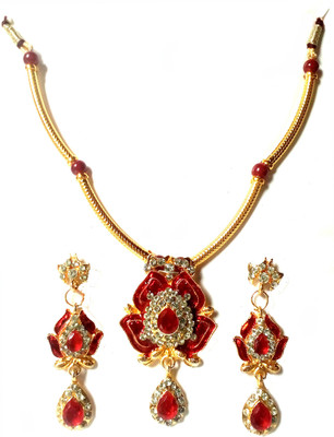 

Sai Shop Jewellery Metal Jewel Set(Red, Yellow)