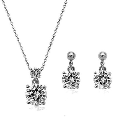 CRUNCHY FASHION Alloy Silver Jewellery Set(Pack of 1)