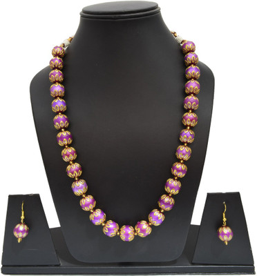 

Swarna Stone Jewel Set(Purple, Gold)
