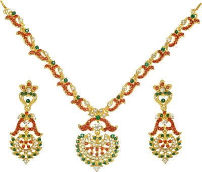 Kavyanjali Jewels Zinc, Alloy Gold-plated Multicolor Jewellery Set(Pack of 1)