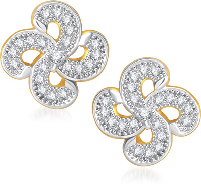 Meenaz Royal Sparkler Cz Cubic Zirconia Alloy Stud Earring