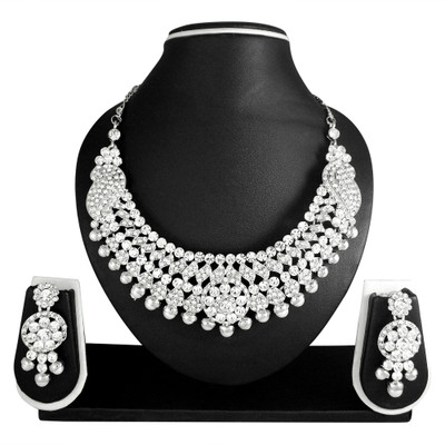 Atasi International Alloy Rhodium White Jewellery Set(Pack of 1)