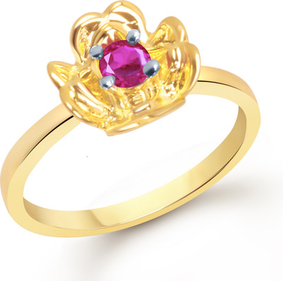 65% OFF on VK Jewels Ruby in Flower Shaped for Women and Girls Alloy Cubic Zirconia Gold Plated Ring