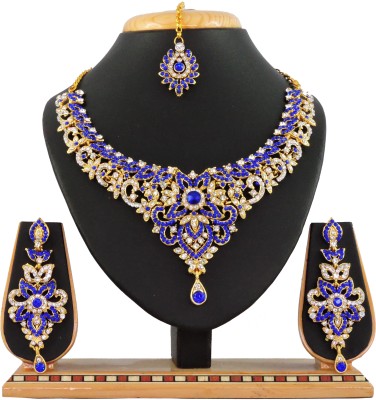 VATSALYA creation Alloy Gold-plated Blue Jewellery Set(Pack of 1)