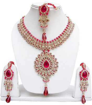 Jewels Guru Alloy Jewel Set(Pink)