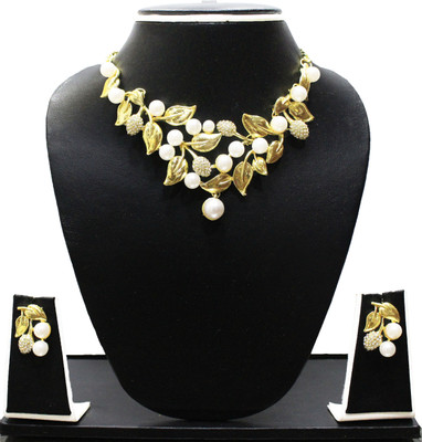 

Zaveri Pearls Zinc Jewel Set(Gold, White)
