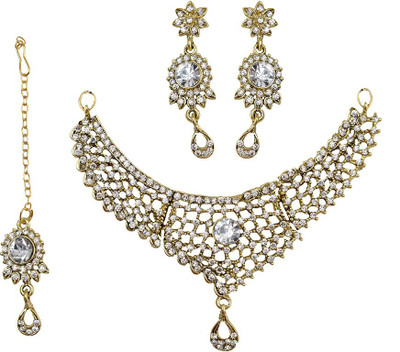 Taj Pearl Alloy Jewel Set(Gold)