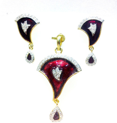 

Signature Collection Jewelry Alloy Jewel Set(White, Red)