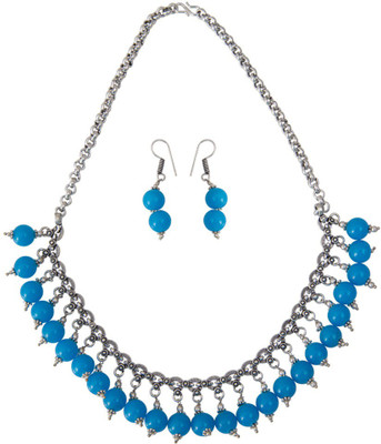 

Taj Pearl Alloy Jewel Set(Silver)