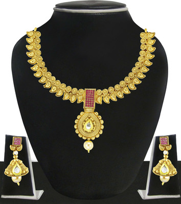 

Zaveri Pearls Zinc Jewel Set(Gold)
