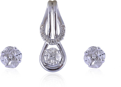 

Jisha Yellow Gold 18kt Diamond Earring & Pendant Set