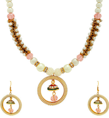 Luxor Alloy Jewel Set(White, Gold, Pink) available at flipkart for Rs.369
