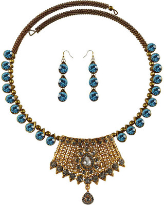 Vidhya Kangan Brass Gold-plated Orange Jewellery Set(Pack of 3)