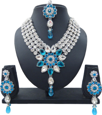 

Shree Bhawani Art Jewellery Alloy Jewel Set(Blue)