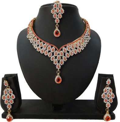 

Shree Bhawani Art Jewellery Alloy Jewel Set(Orange)