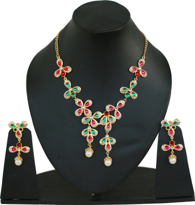 TOUCHSTONE Alloy Gold-plated Multicolor Jewellery Set(Pack of 1)