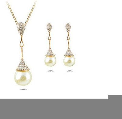 

Girlz! Metal, Alloy, Crystal, Mother of Pearl Jewel Set(Gold, White)