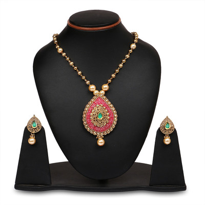 

Johareez Alloy Jewel Set(Pink)
