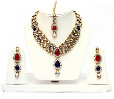Lucky Jewellery Alloy Multicolor Jewellery Set(Pack of 1)