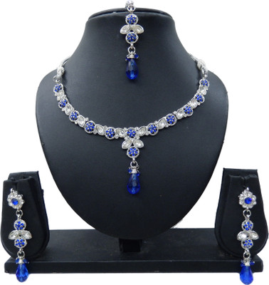 

Shree Bhawani Art Jewellery Alloy Jewel Set(Blue)