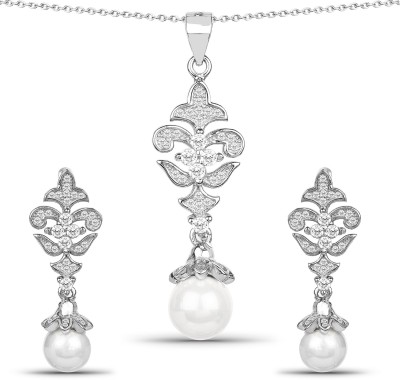 Johareez Sterling Silver Rhodium White Jewellery Set(Pack of 1)