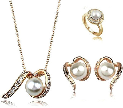 58% OFF on Crunchy Fashion Alloy Jewel Set(White, Gold) 58% OFF on Crunchy Fashion Alloy Jewel Set(White, Gold)