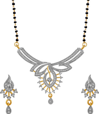 

American Diamond Alloy Jewel Set(Gold, White)