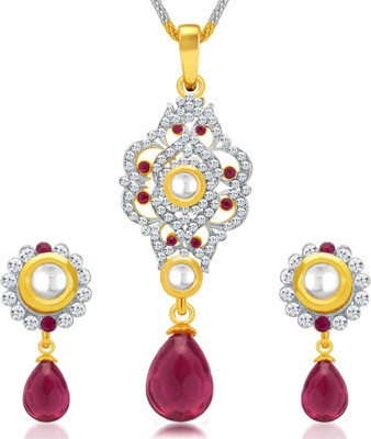 Sukkhi Alloy Gold-plated, Rhodium White, Gold Jewellery Set(Pack of 1)