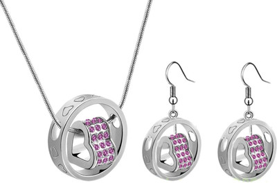 50% OFF on Crunchy Fashion Alloy Jewel Set(Pink, Silver)