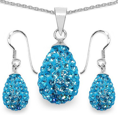 Johareez Sterling Silver Blue Jewellery Set(Pack of 1)