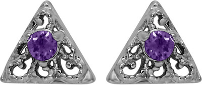 mahi Violet Triangle Beauty Crystal Alloy Stud Earring