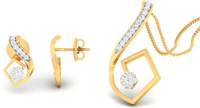 

Jisha Yellow Gold 18kt Diamond Earring & Pendant Set