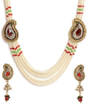 JEWELS GURU Alloy Maroon, Green Jewellery Set(Pack of 1)