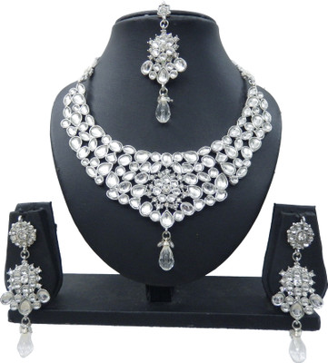 

Shree Bhawani Art Jewellery Alloy Jewel Set(White)