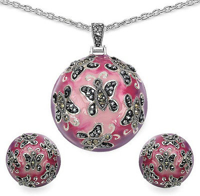 

Johareez Sterling Silver Jewel Set(Green)