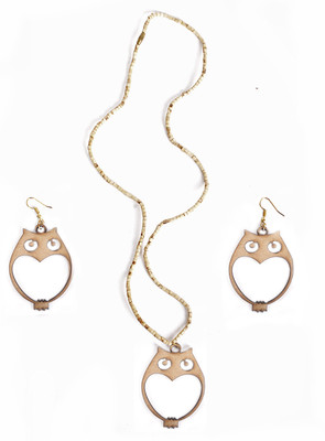 GR8 BUNCH Wood Beige Jewellery Set(Pack of 1)